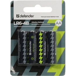 Батарейки LR6/AA алкалиновые DEFENDER ALKALINE AA 1.5V LR6-4B 4PCS 56012