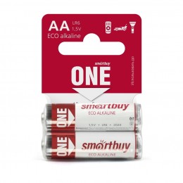 Батарейки LR6/AA алкалиновые Smartbuy ONE LR6/2SB (60/600) (SOBA-2A02SB-Eco) (2шт. в уп-ке)